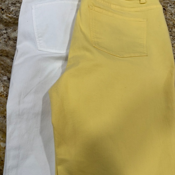 Talbots Simply Flattering 5 Pocket jeans - happy YELLOW color! Size 12P EUC - Picture 14 of 16